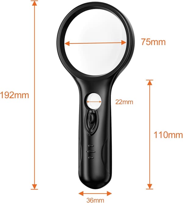 Reading Glasses, 3X 45X Illuminated Magnifying Glass with 3 LED Lights