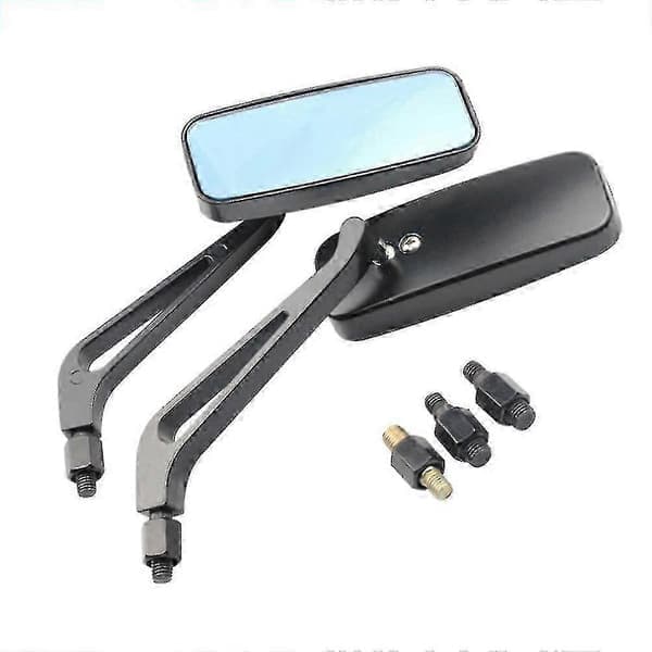 Black 8mm 10mm Motorcycle Rectangular Rearview Side Mirrors For Harley Cruiser Bobber Chopper Softail Dyna Breakout FXSB Hwy