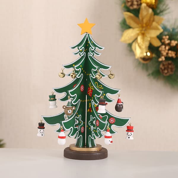 Miniature Table Decorations, Wooden Christmas Tree Decoration C