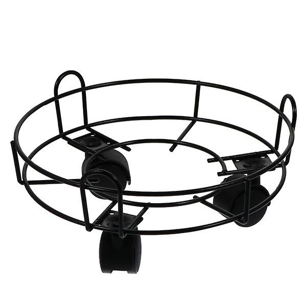 Blomkruka Stativ i Smitt Järn Universal Hjul Flyttbar Blomkruka Stativ Stödjande Svart 25,5X25,5CM Black 25.5X25.5CM