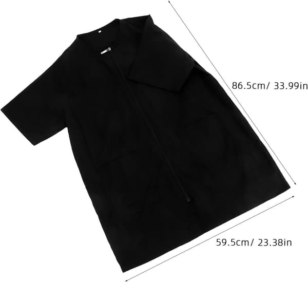 Pelsplejeforklæde Sort Vandtæt Polyester Kortærmet Pelsplejekåbe