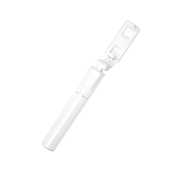 Mobiltelefon Bluetooth Selfie Stick Tripod Uden Lys Hvid