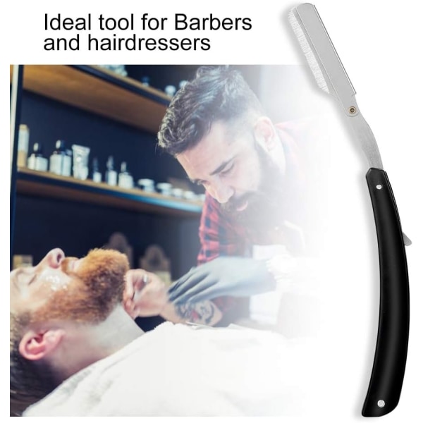 Bærbar Rustfri Stål Anti-Rust Barberkniv, Barber Straight Razor, til Frisører Barberere