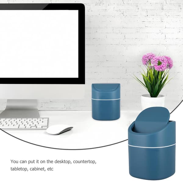Creative Mini Dustbin with Lid for Table and Cabinet Use, Easy to Open and Close, Odor Isolation