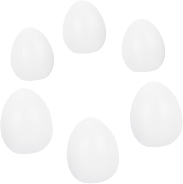 6 stk. påskepynt, tomme graffiti-egg for gutter og jenter for kreativ dekorasjon