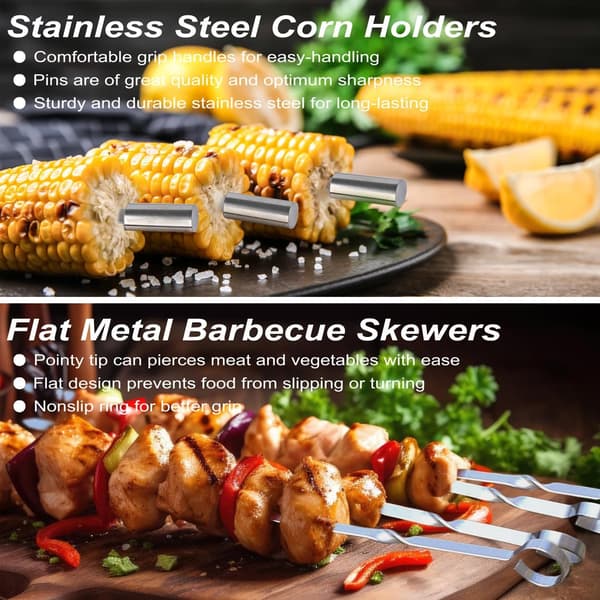 29 Pieces BBQ Grill Accessories Stainless Steel BBQ Tool Set with Storage Case Camping Grill Tool Set