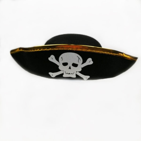 Piratfiltlue for barn, , Piratkostymehatt med hodeskalle og korssverddesign, Piratkostymerekvisitt til Halloween, Dre