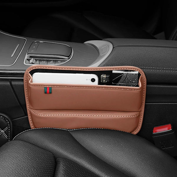 PU Læder Bilklips Slot Slot Center Console Side Mobiltelefonholder Opbevaringsboks Interiør Tilbehør