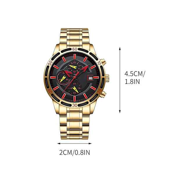 Mænds Multi Time Chronograph Digital Analog Stainless Steel Sports Armbåndsur