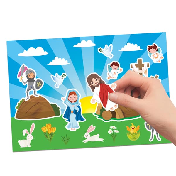 Easter Decorative Stickers Craft Gift Pack Easter Scene Stickers (1 wrap sheet + 12 stickers + 12 background sheets)