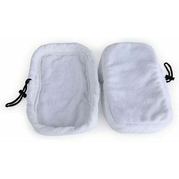 Jalleria 5-delt sett med universelle vaskbare mikrofibererstatningsputer for dampmopper, 27 x 16 cm (hvit)