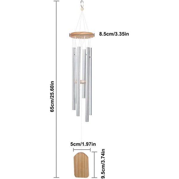 Hagevindklokker, Vindklokker, Utendørs Vindklokker, Klokker Vindklokker, Massivt Tre Aluminiumsrør Vindklokker For Patio Hjemmedekorasjon