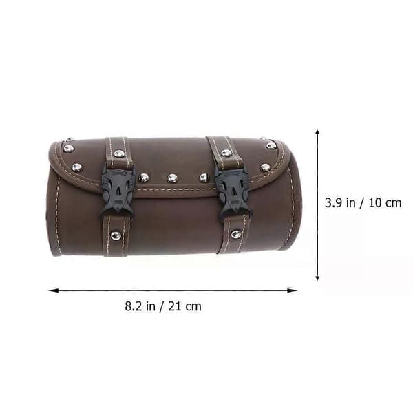 Motorcycle Saddlebag, Universal Waterproof Tool Bag with Mounting Strap Round Storage