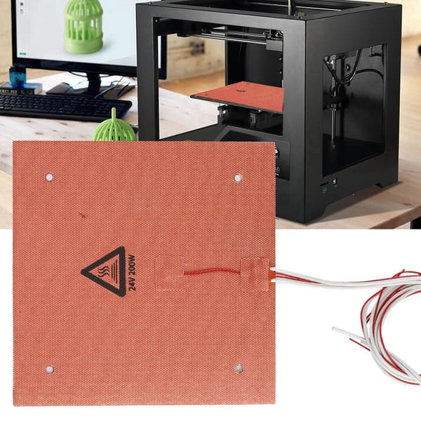 200W 24V 235*235mm High Temperature Resistant Silicone Heat Bed Heating Pad for 3D Printer