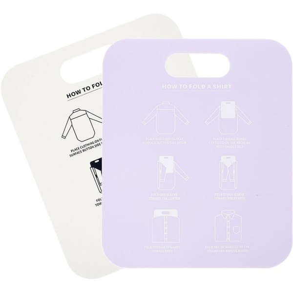 2 stk Reise Organiser Vesker Klær Folding Tool Garderobe Oppbevaring Mappe Skjorte Foding Board T-skjorte Folding Tool 30.5X25.3CM 30.5X25.3CM