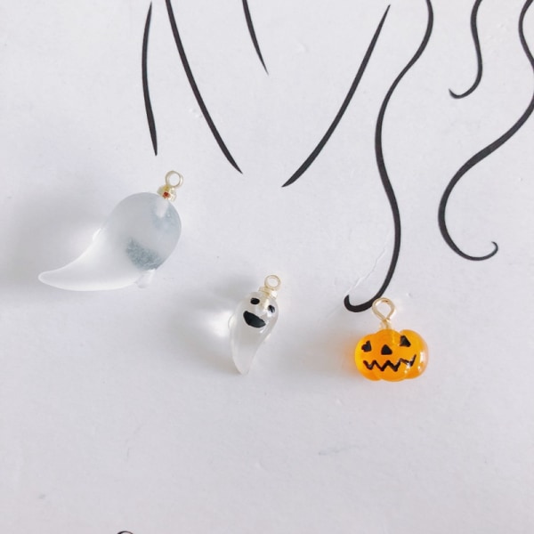 20 stk Stereo Charm Festartikler Gavevedhæng Halloween DIY til Frosted Accessories Materialer Resin Ørering Græskar G