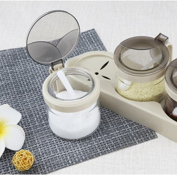 Beige lasipurkkisetti, 3 kpl - 3 tarjoilulusikkaa