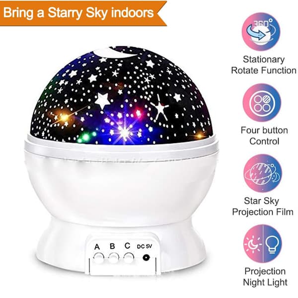 PC Colorful Starry Sky Lamp - White - 1W