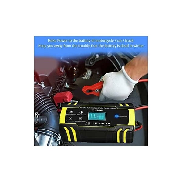 Bilbatterioplader, 12V 8A, 24V 4A Bilbatterioplader, Automatisk