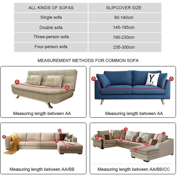 Stræksofabetræk Universal Sofabeskytter Sofabetræk med pudebetræk Komfortabelt lænestolsbetræk i stue soveværelse Hjem blå - 3 pers. (195-2)