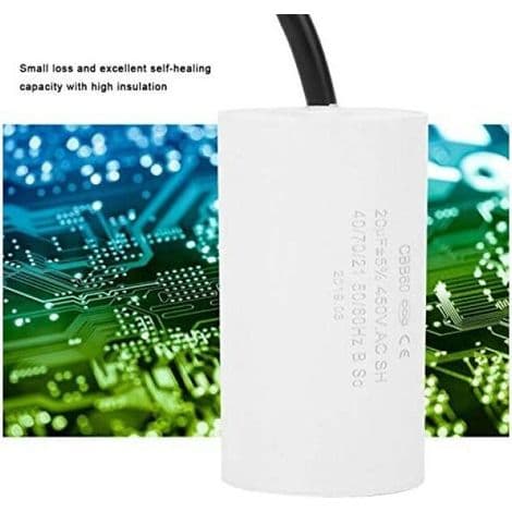 CBB60 450V 60uF Startkondensator, Mikrofarad Motorkondensator med Ledning