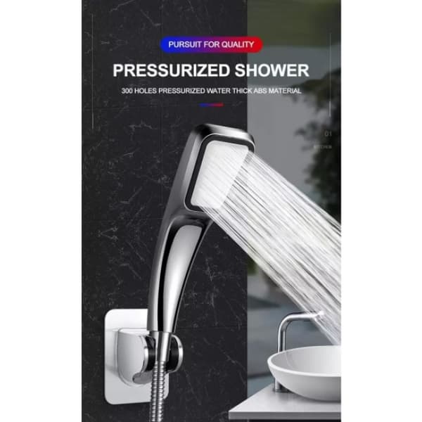 1 pc water-saving high-pressure shower head Silver