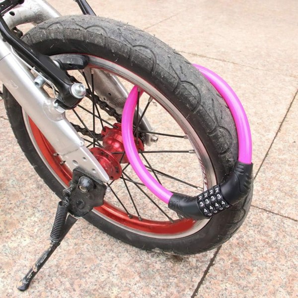 Cykellås 4 Digital kombination Adgangskode Cykelsikkerhed Cykelkabelkædelåse Robust tyverisikringsudstyr