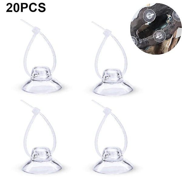 20 stk. Sug kopper Sucker Uden Kroge Akvarium Hook Up Transparent slips Sug kopper til vandindløb og udløb fiksering