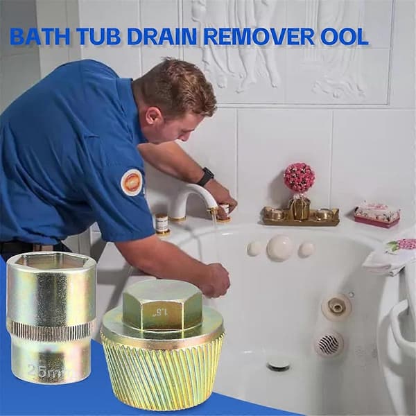 1.5-inch Bathtub Drain Removal Tool, Bathtub Drain Puller with 1-inch Socket, Remove the Old, Broken, Stubborn
