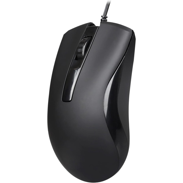 USB Trådløs Mus, Spilmus, Ambidekster, 2400 DPI Kompatibel med PC/Mac/Laptop/Notebook/Desktop 1.5M Kabel (Sort)