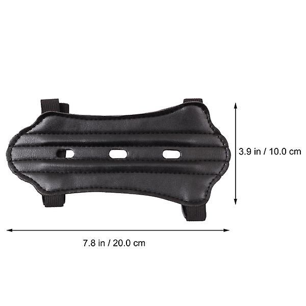 Armskydd Handledsskydd Barn Läder Underarmsskydd Ungdom Armskydd Bågskytte Svart 20X10X2cm