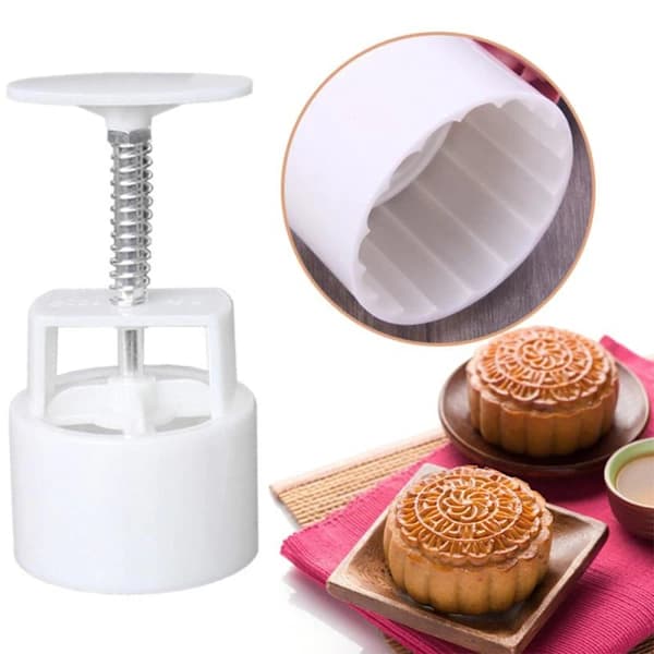 Mooncake Presses, 4 Pcs Baking Mold Hand Press Set With 12 Pcs Molds For Baking Cakes Desserts
