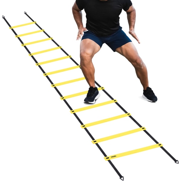Agility Ladder Speed ​​Training Set 12 Ring 20 jalkaa harjoitustikkaat maapanoksilla jalkapallojalkapallon nyrkkeilyyn Footwork S