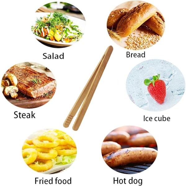 Bambustång för kök, återanvändbara bambustång för toast, kimchi, frukt och te, 3 st, 18 cm