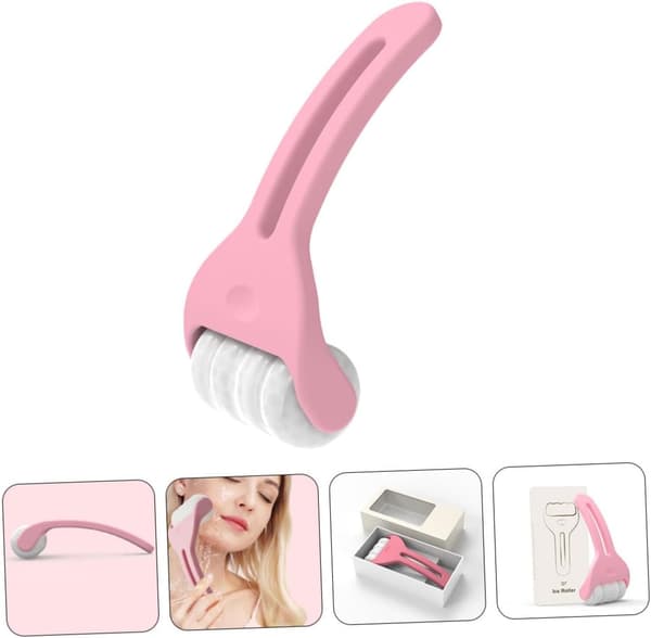 Ice Roller for Face and Body Sandstone Handle Cold Compress Beauty Tool