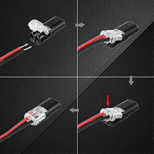 60-pak låsende spænde plug-in-stik, 2-polede 2-vejs kompakte trådterminaler til universel brug