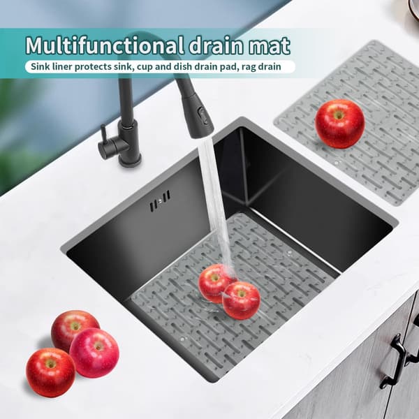 Sink Protector with Suction Cups, Multifunctional Non-Slip Sink Mat for Sink Protection and Dish Rack