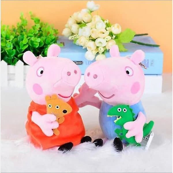 IC Peppa Pig Figurer Bløde Legetøj Far Mor Peppa George Gris Udstoppede Gaver