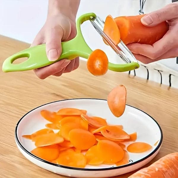 1 stk multifunksjonell fruktskreller og rivjern i rustfritt stål - perfekt for poteter, kål, meloner - enkel å bruke