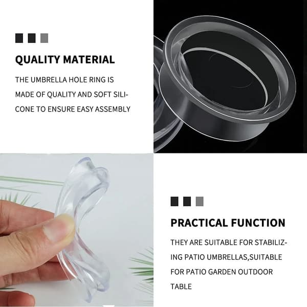 Patio Table Umbrella Hole Ring Plug and Cap Set, Silicone 2 Inch Insert for Standard Table Hole, Outdoor Patio Table, 2 Sets
