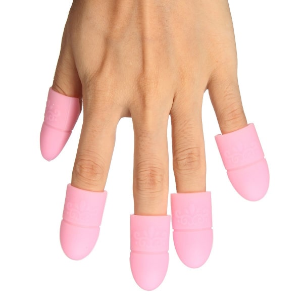 Käytettävät kynsilakkatyynynpidike, UV-geelilakan poistokorkkien kärjet, akryylipoisto- tai nail art . 10 kappaletta sormi