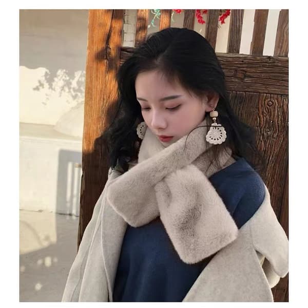 Fuskepels Dame Vinter Skjerf - Fluffy