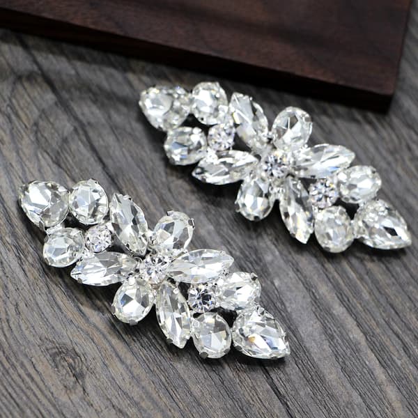 2 stk. Bling Bling Krystal Rhinestone Bryllup Fest Prom Sko Klips