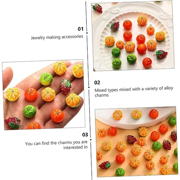 20 st Orange Druvberlock Halloween Örhängen Dam Smycken Orange Örhängen för Kvinnor Frukt Resin Charms Smycken Tillverkning