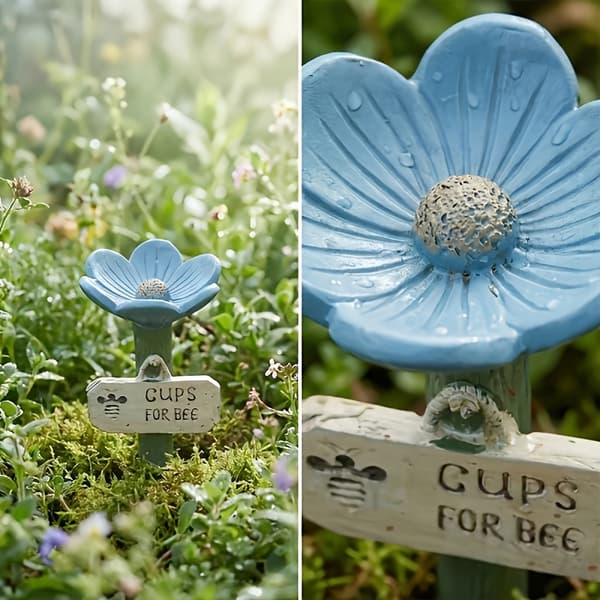 3-pak assorterede blomsterformede bi-foderautomater, hængende udendørs havefoderstation 3 stk gul lyseblå 3pcs yellow light blue
