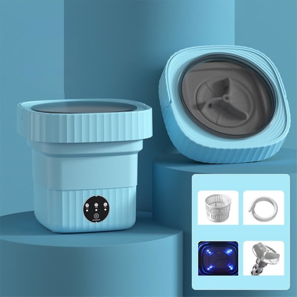 6l Sammenleggbar Vaskemaskin Liten Mini VaskemaskinBlå Blue