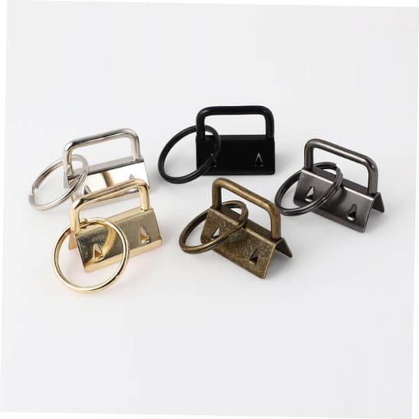 50 stk Nøglering Nøglebrik Hardware 25mm Sølv Robust Metal