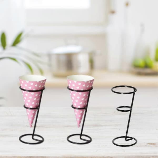 Isvaflerholder Metal Vaffelholder Displaystativ Til Håndrullet Sushi Sort 1 stk