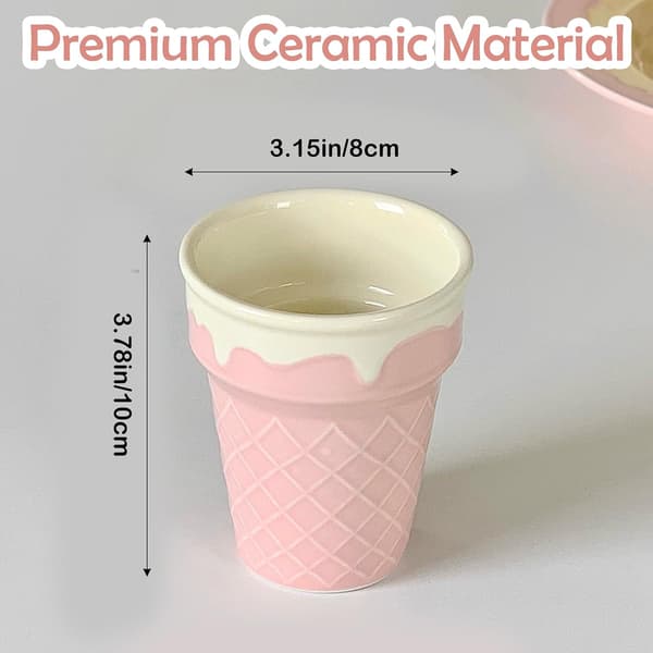 Reusable Ceramic Waffle Bowl - Ice Cream, Desserts, Home Bar Cafe Use