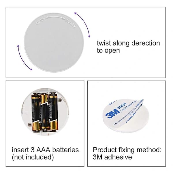 Wireless Dimmable Under Cabinet Lighting with Touch Sensor, LED Night Lights, Battery Powered Remote Control, Garden Decoration Lights, White